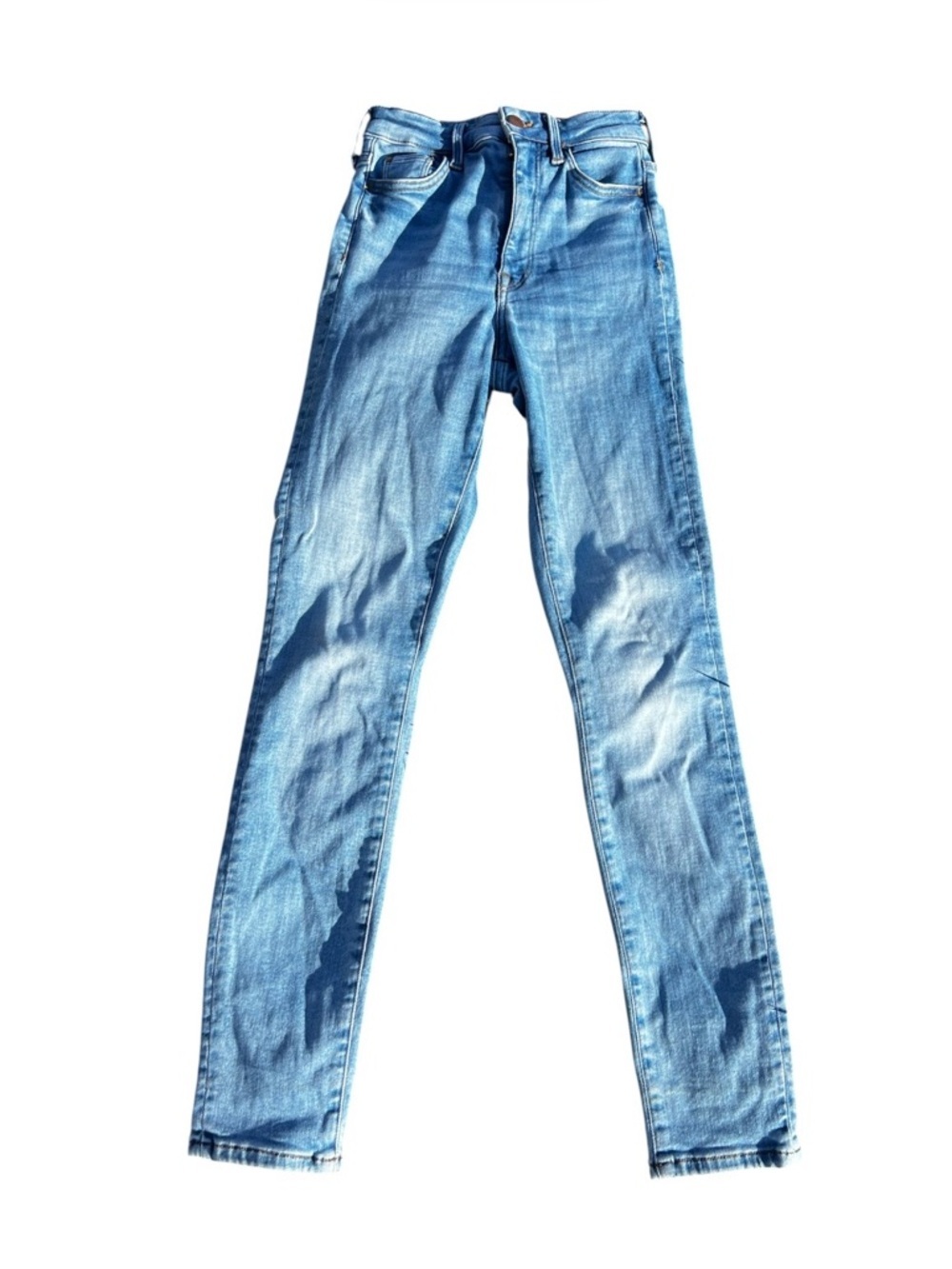 H&M Light Blue Skinny Jeans Size Adaptable Stretch Denim-High- Waisted